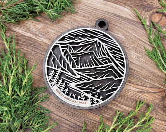 Denali National Park Line Art Ornament