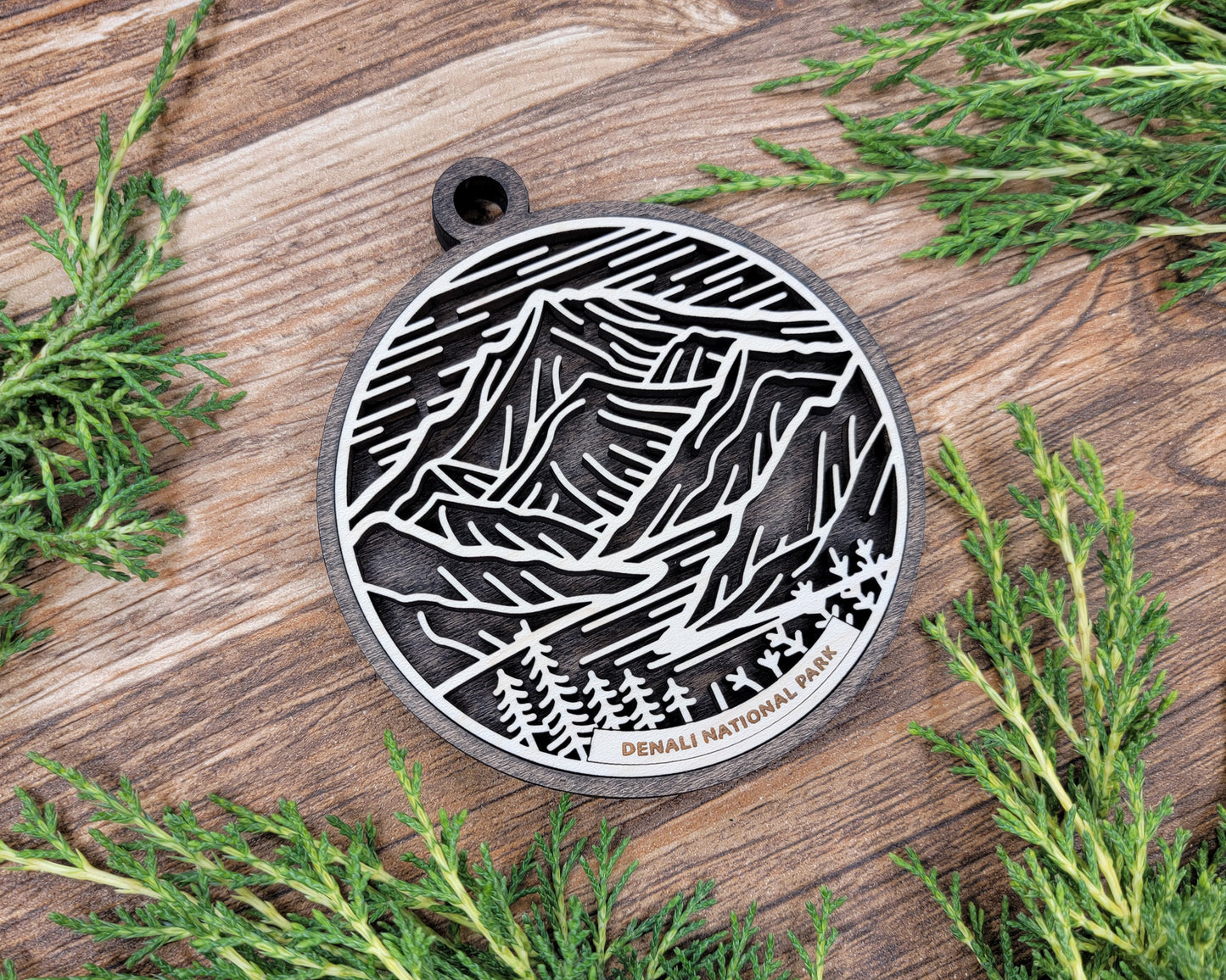 Denali National Park Line Art Ornament