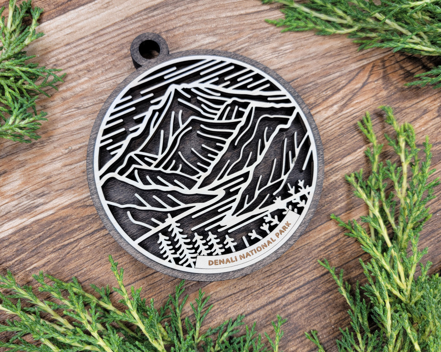 Denali National Park Line Art Ornament