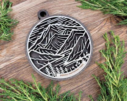 Denali National Park Line Art Ornament