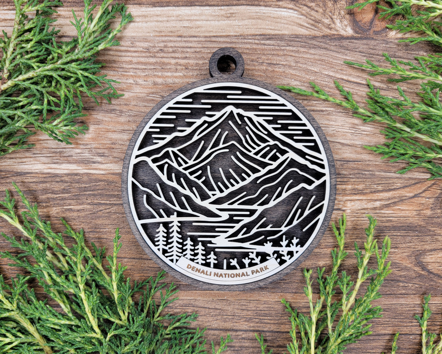 Denali National Park Line Art Ornament