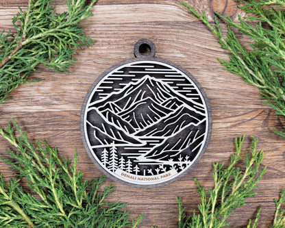 Denali National Park Line Art Ornament
