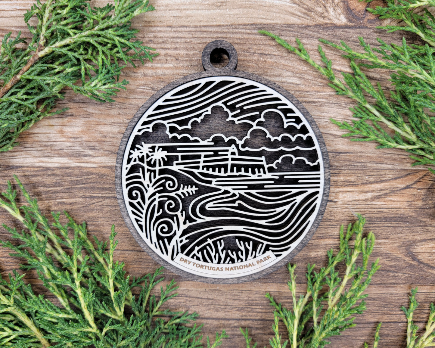 Dry Tortugas National Park Line Art Ornament