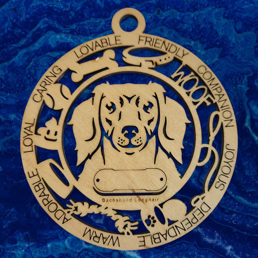 Dachshund Longhair Dog Ornament