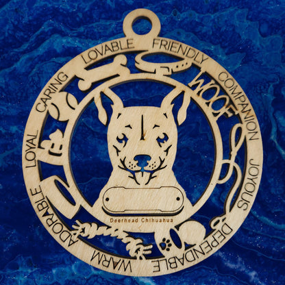 Deer Head Chihuahua Dog Ornament
