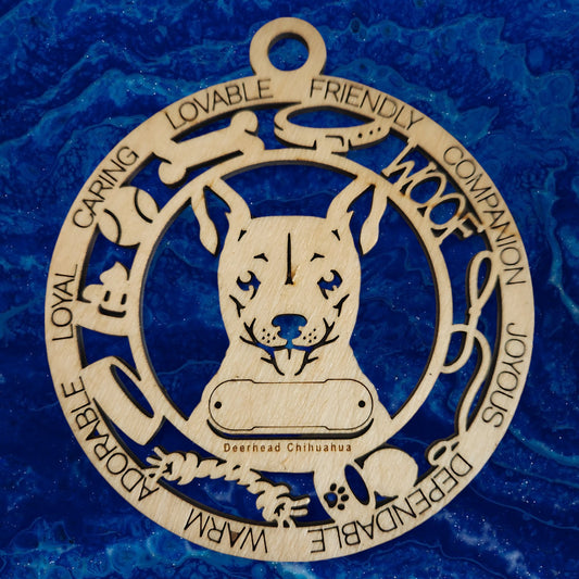 Deer Head Chihuahua Dog Ornament