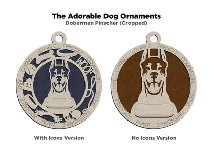 Doberman Pinscher (Cropped) Dog Ornament