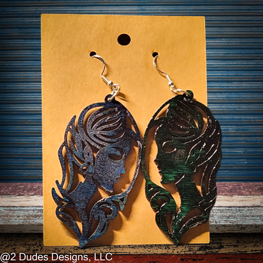 Green Woman Earrings