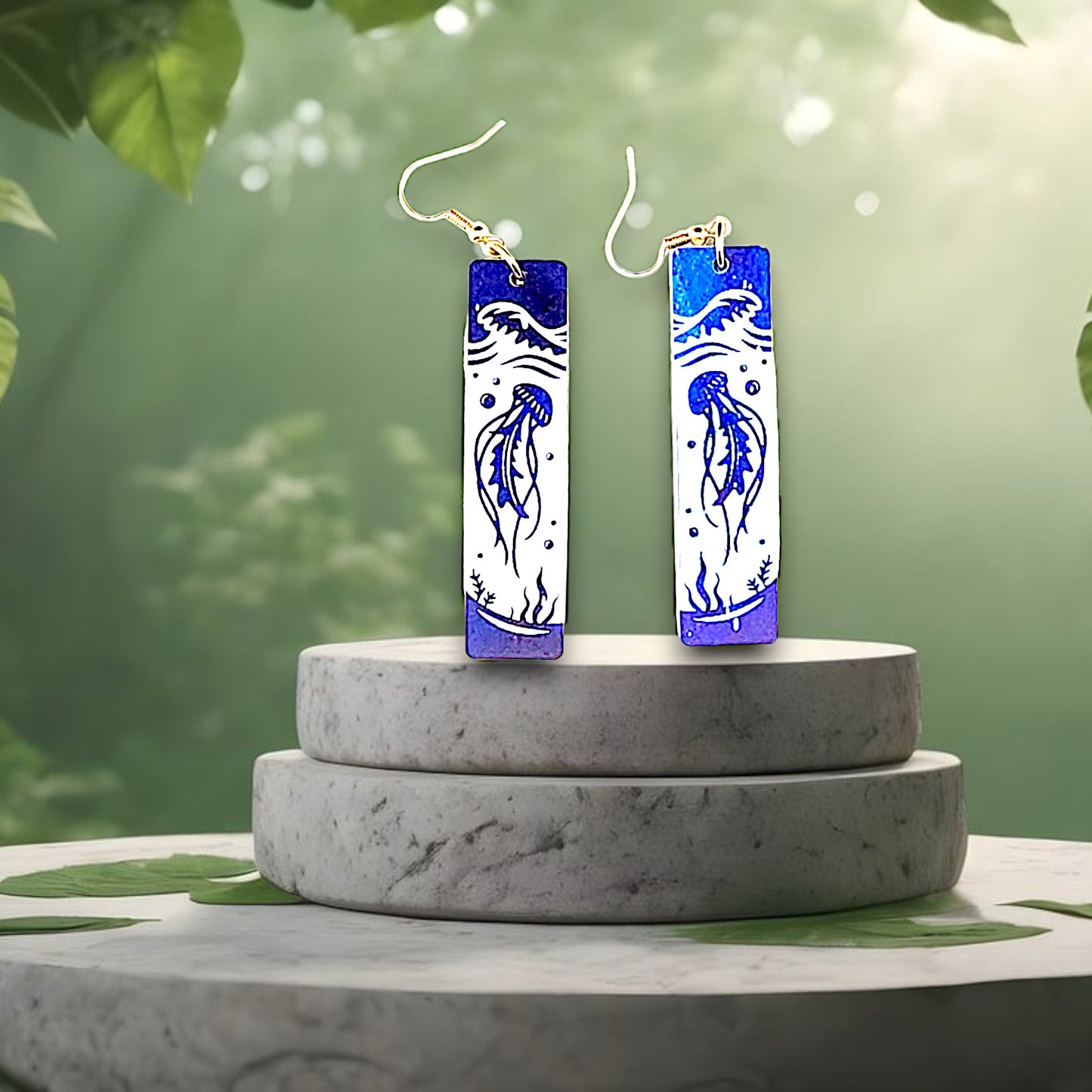 Ocean Life Jellyfish Acrylic Dangle Earrings