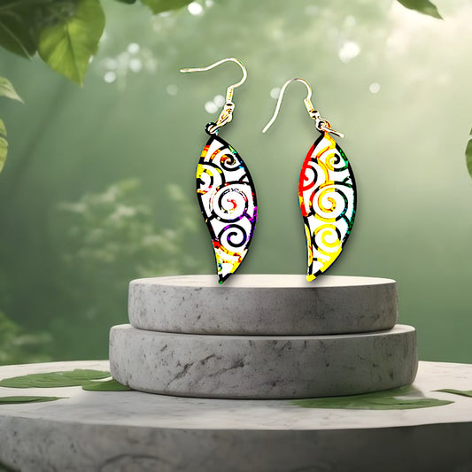 Boho Multi-Color Patterned Dangle Earrings