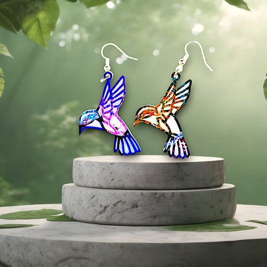 Hummingbird Multi-Color Dangle Earrings