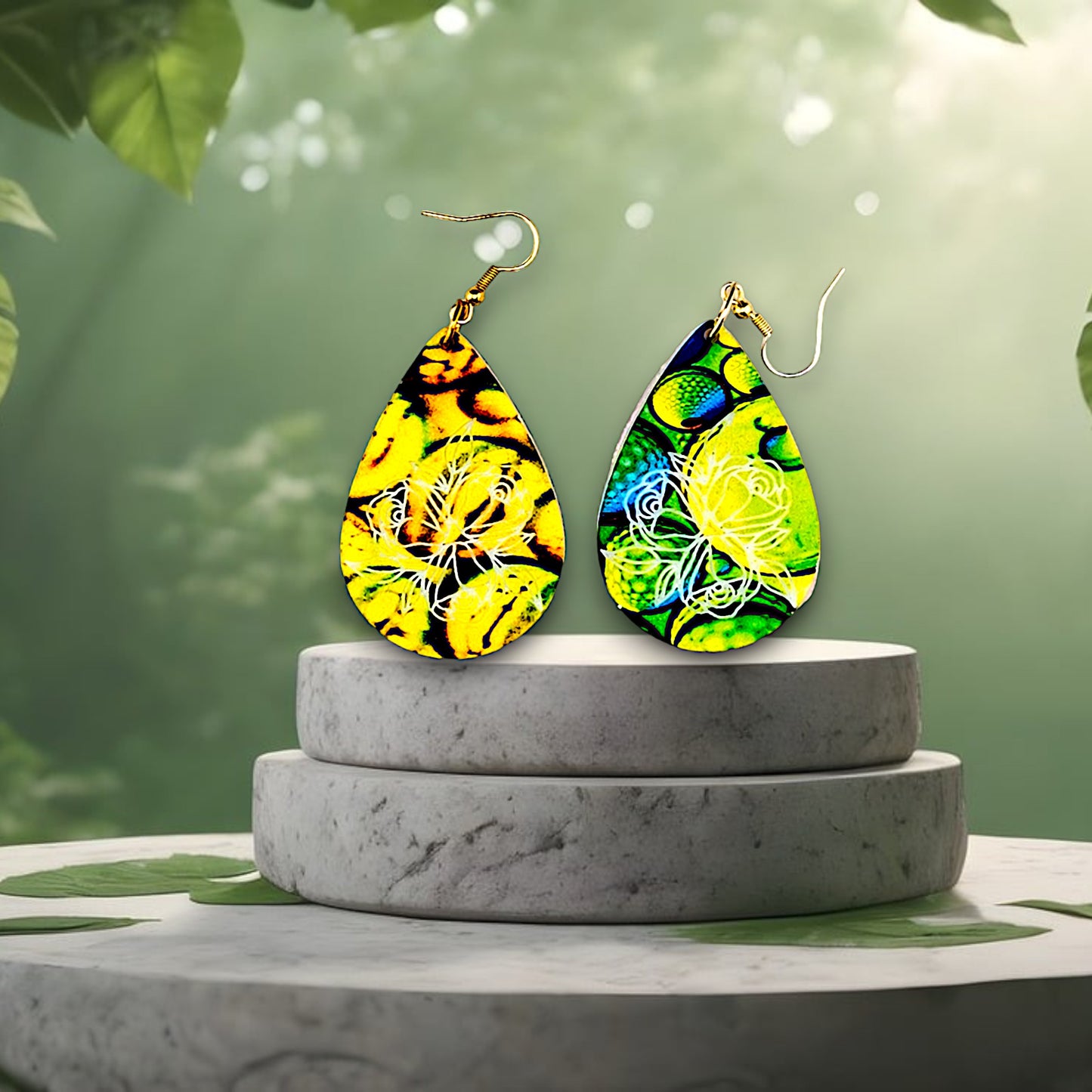 Multi Color Large Teardrop Dangle Earrings