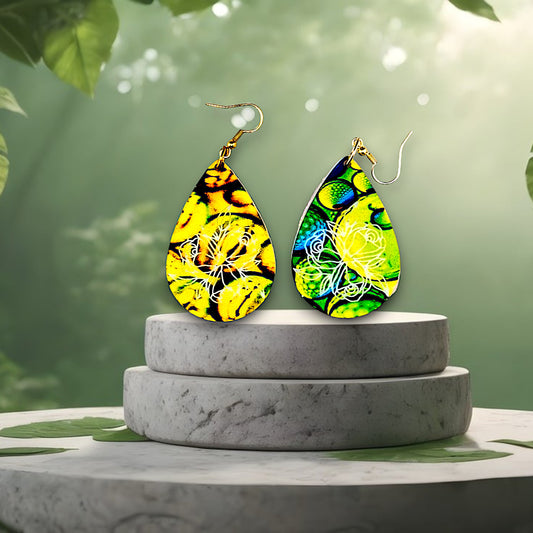 Multi Color Large Teardrop Dangle Earrings