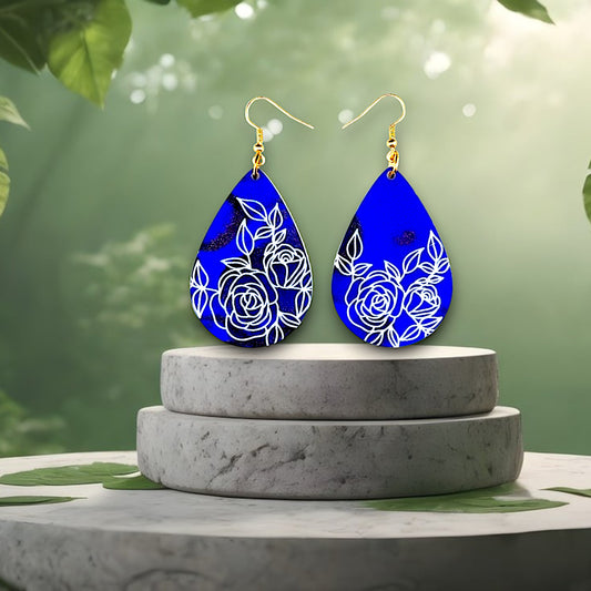 Multi Color Large Teardrop Dangle Earrings