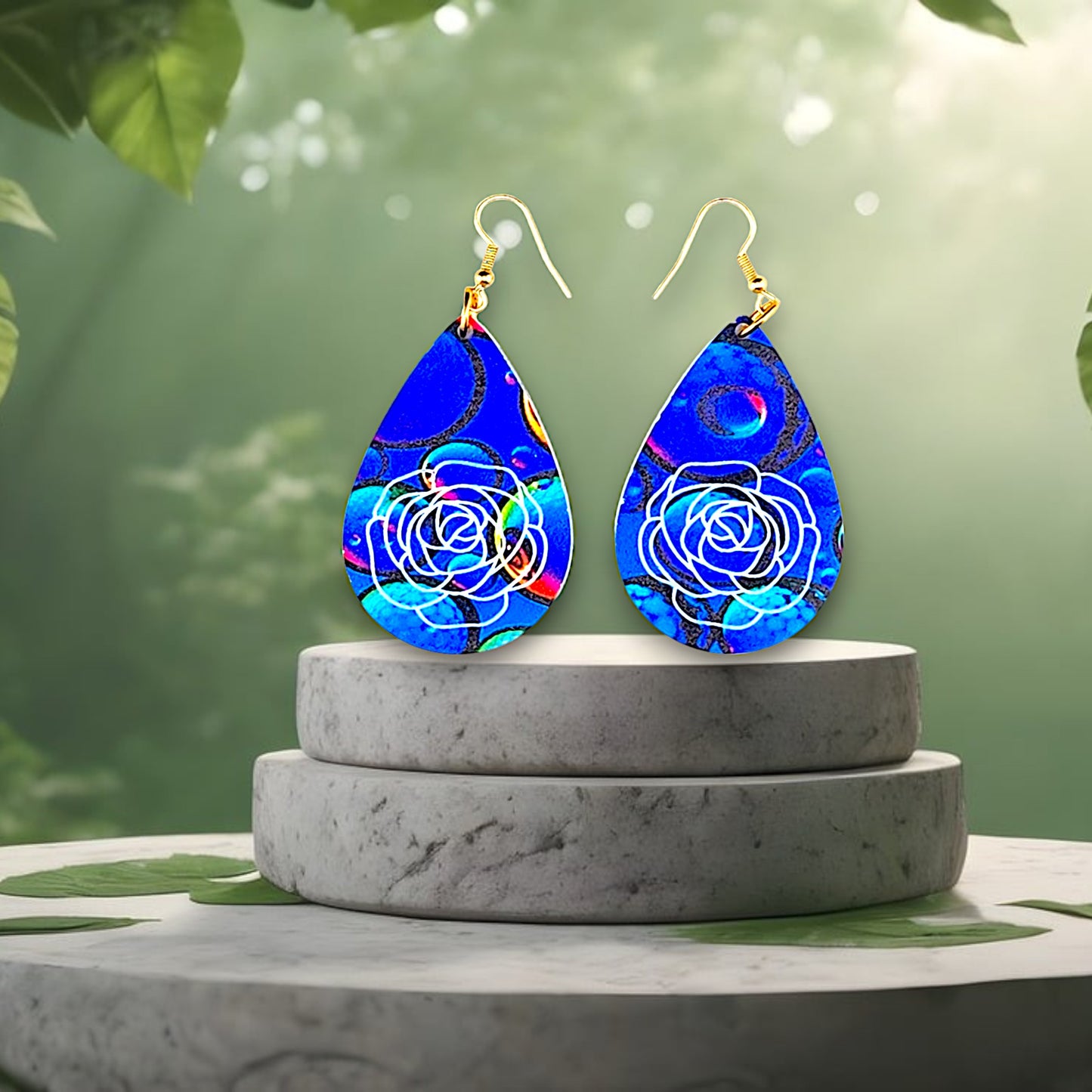 Multi Color Large Teardrop Dangle Earrings