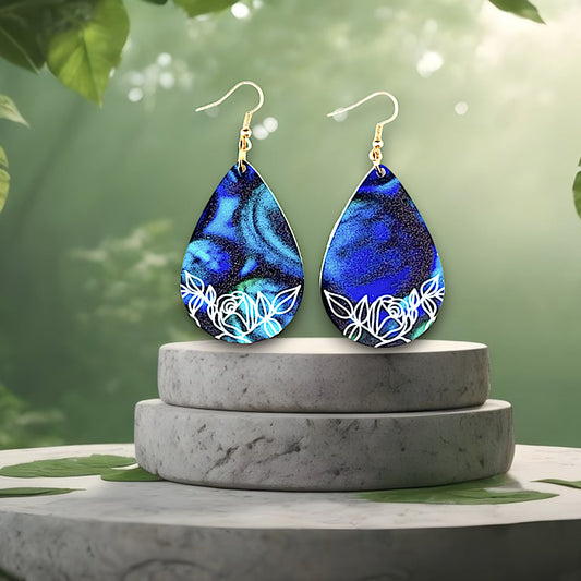 Multi Color Large Teardrop Dangle Earrings