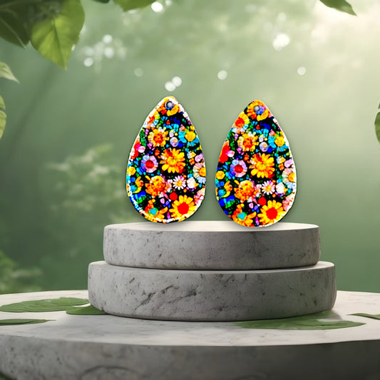 Flower-Patterned Earrings