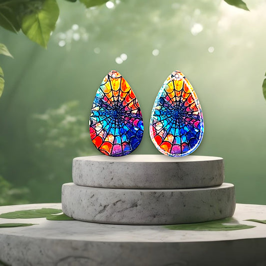 Rainbow Spider Web Earrings