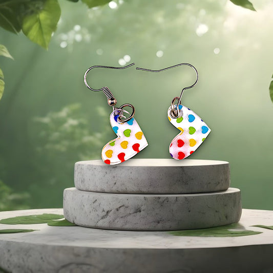 Heart Patterned Heart Dangle Earrings