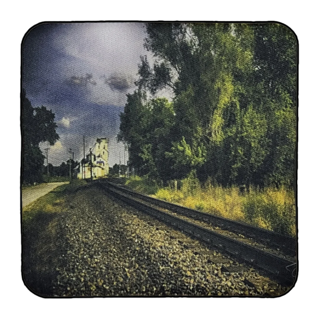 East Bound Train Track Neoprene Square Cup Coaster