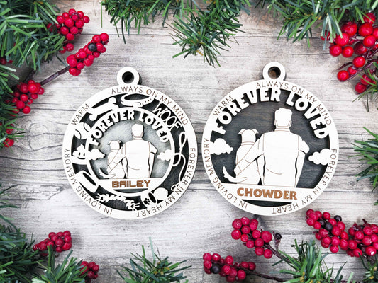 Forever Loved Man and Dog Ornament