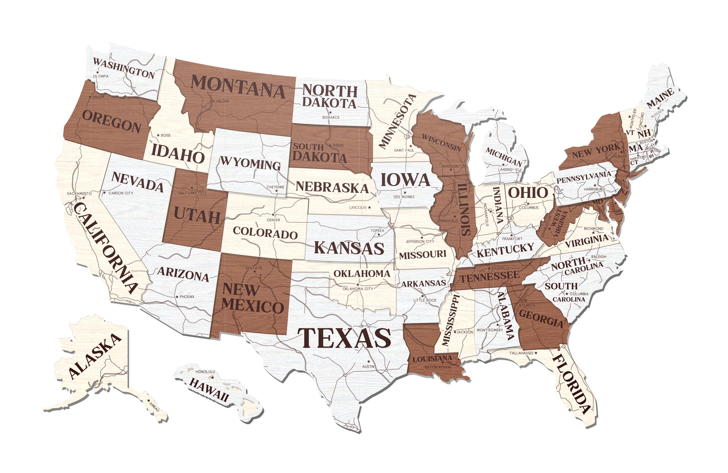 3D USA Wall Map (Small)