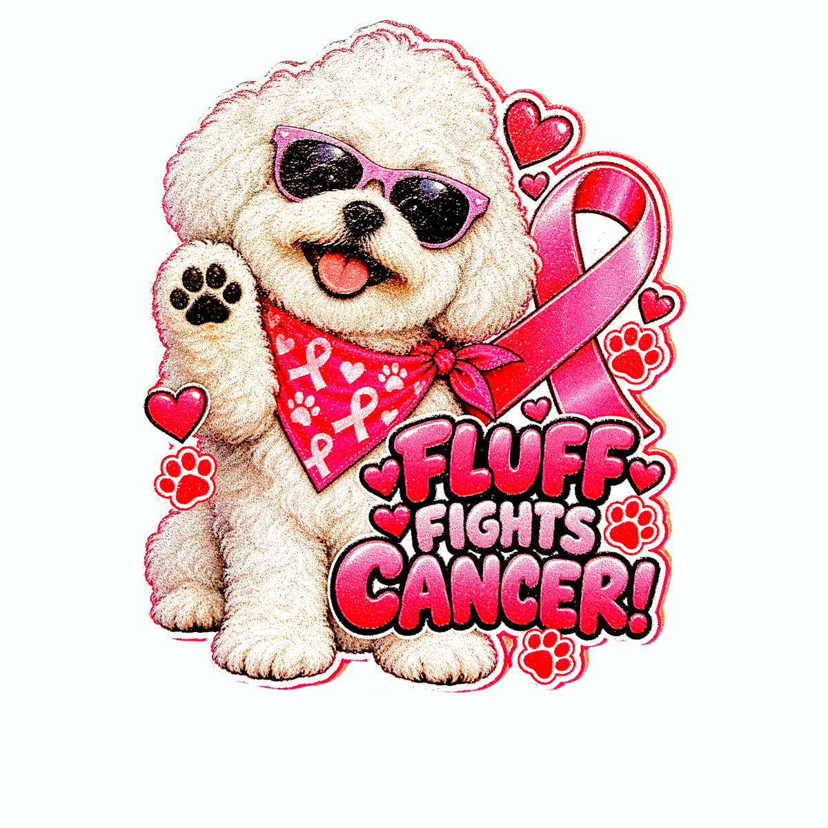 Fluff Fights Cancer Magnet