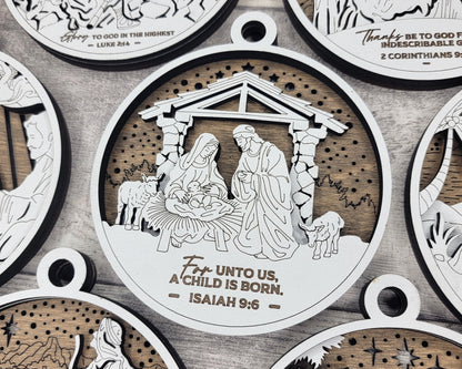 A King is Born Ornament - For Unto Us A Child is Born