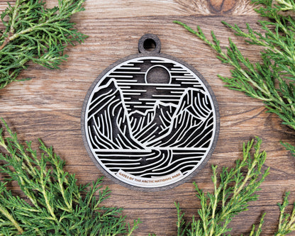 Gates of the Arctic National Park Line Art Ornament