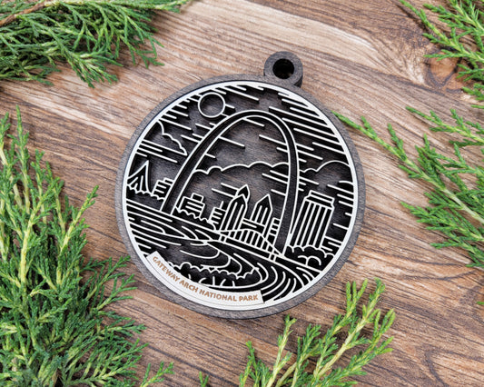 Gateway Arch National Park Line Art Ornament