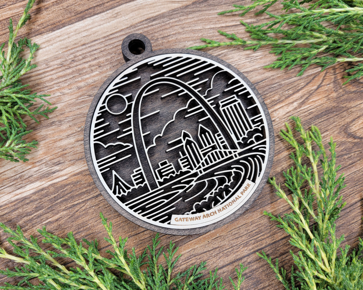 Gateway Arch National Park Line Art Ornament