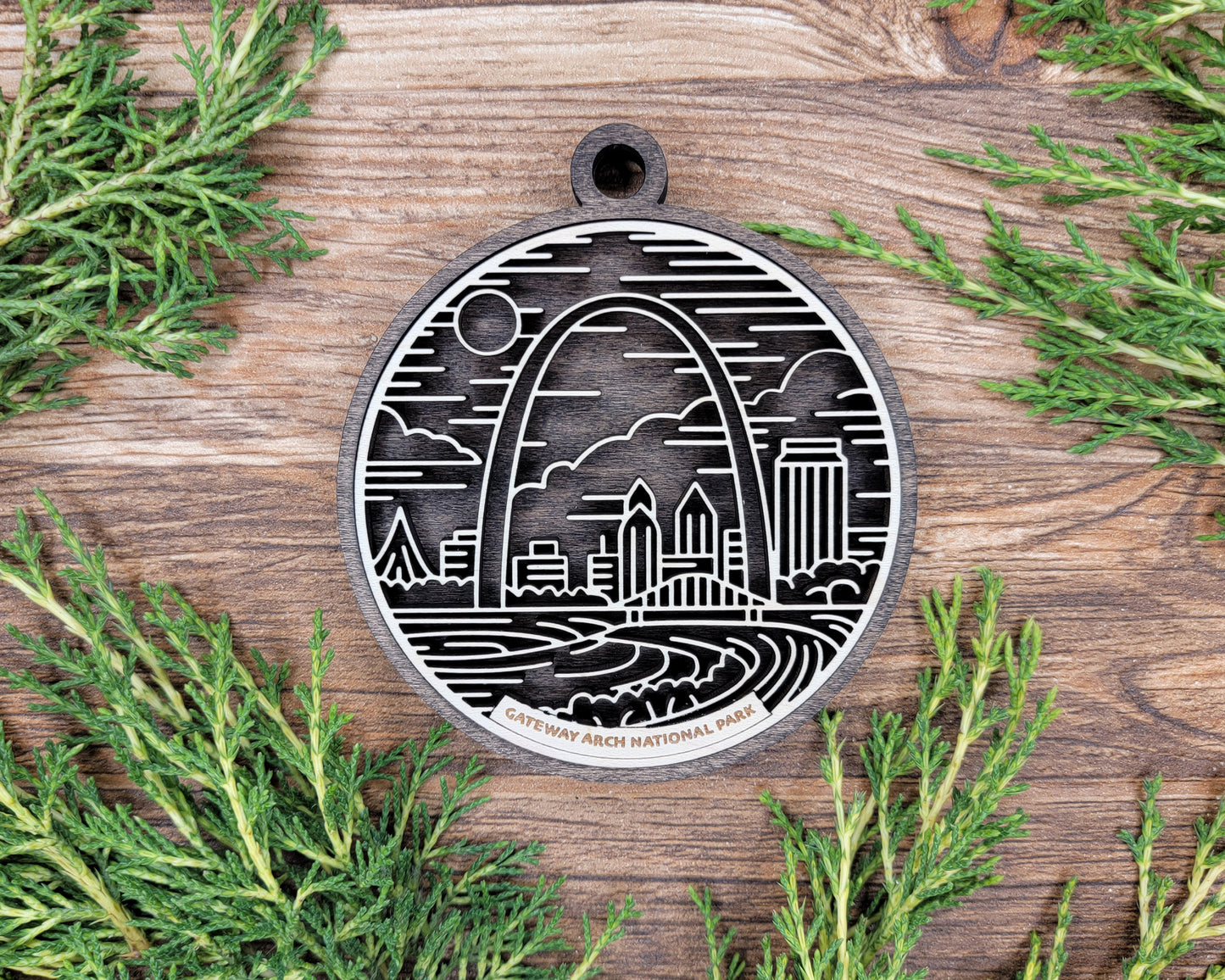 Gateway Arch National Park Line Art Ornament