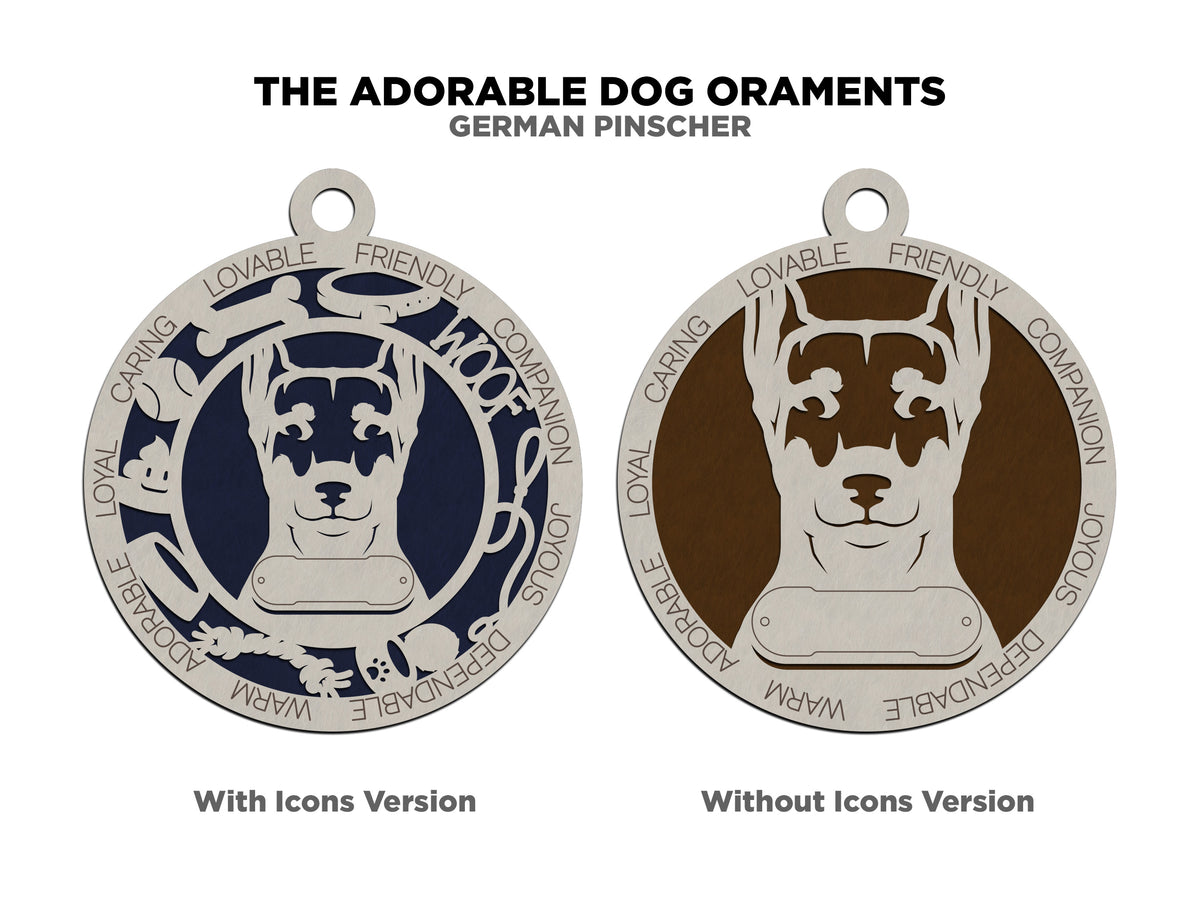 German Pinscher (Cropped) Dog Ornament (77)