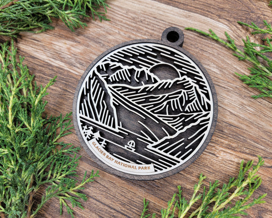 Glacier Bay National Park Line Art Ornament