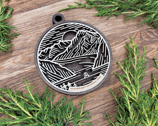 Glacier Bay National Park Line Art Ornament