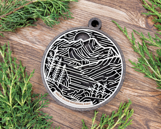 Great Basin National Park Line Art Ornament