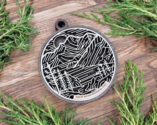 Great Basin National Park Line Art Ornament