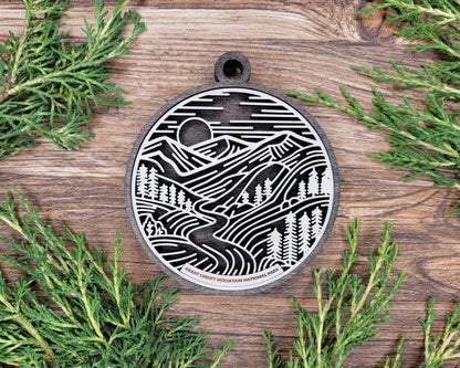Great Smoky Mountain National Park Line Art Ornament