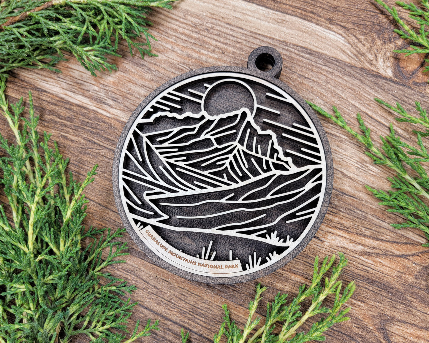 Guadalupe Mountains National Park Line Art Ornament