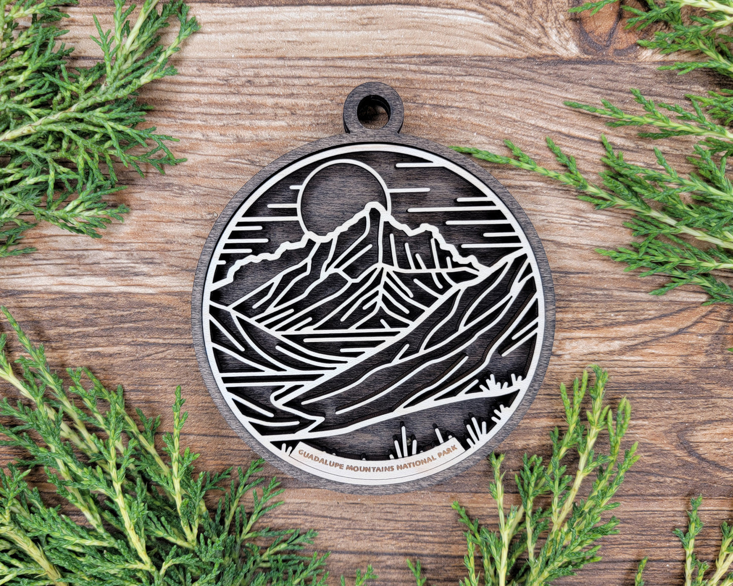 Guadalupe Mountains National Park Line Art Ornament