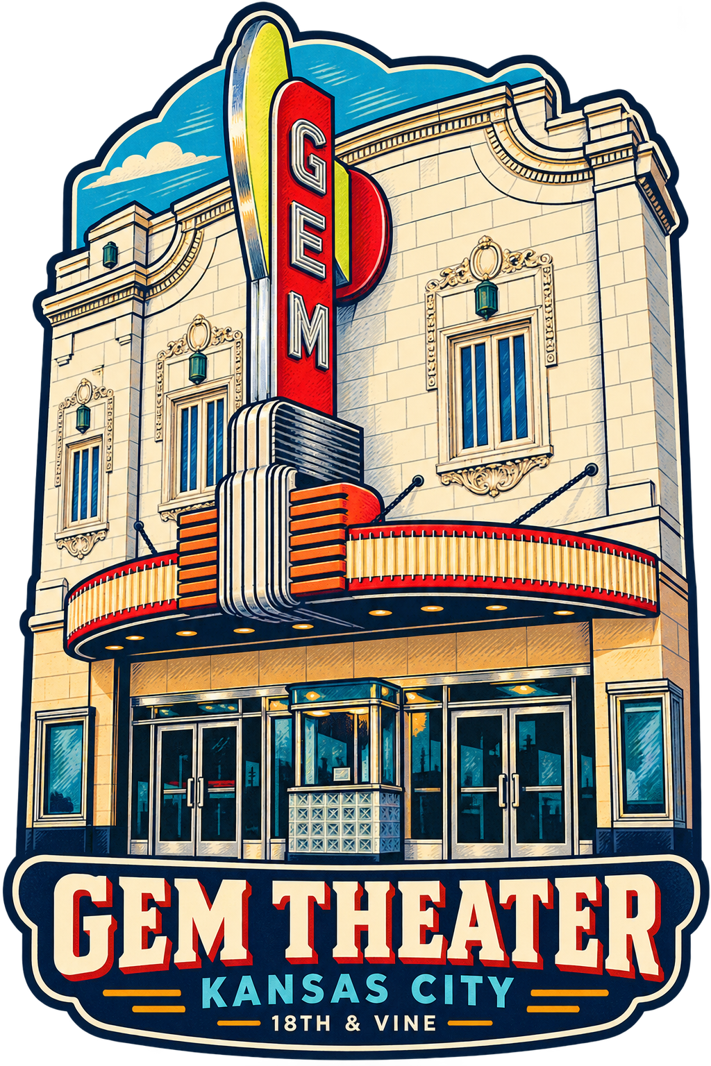 Gem Theater (Woodcut Theme)