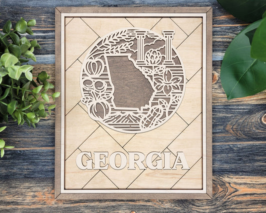 Georgia State Heritage Frame Pop Sign