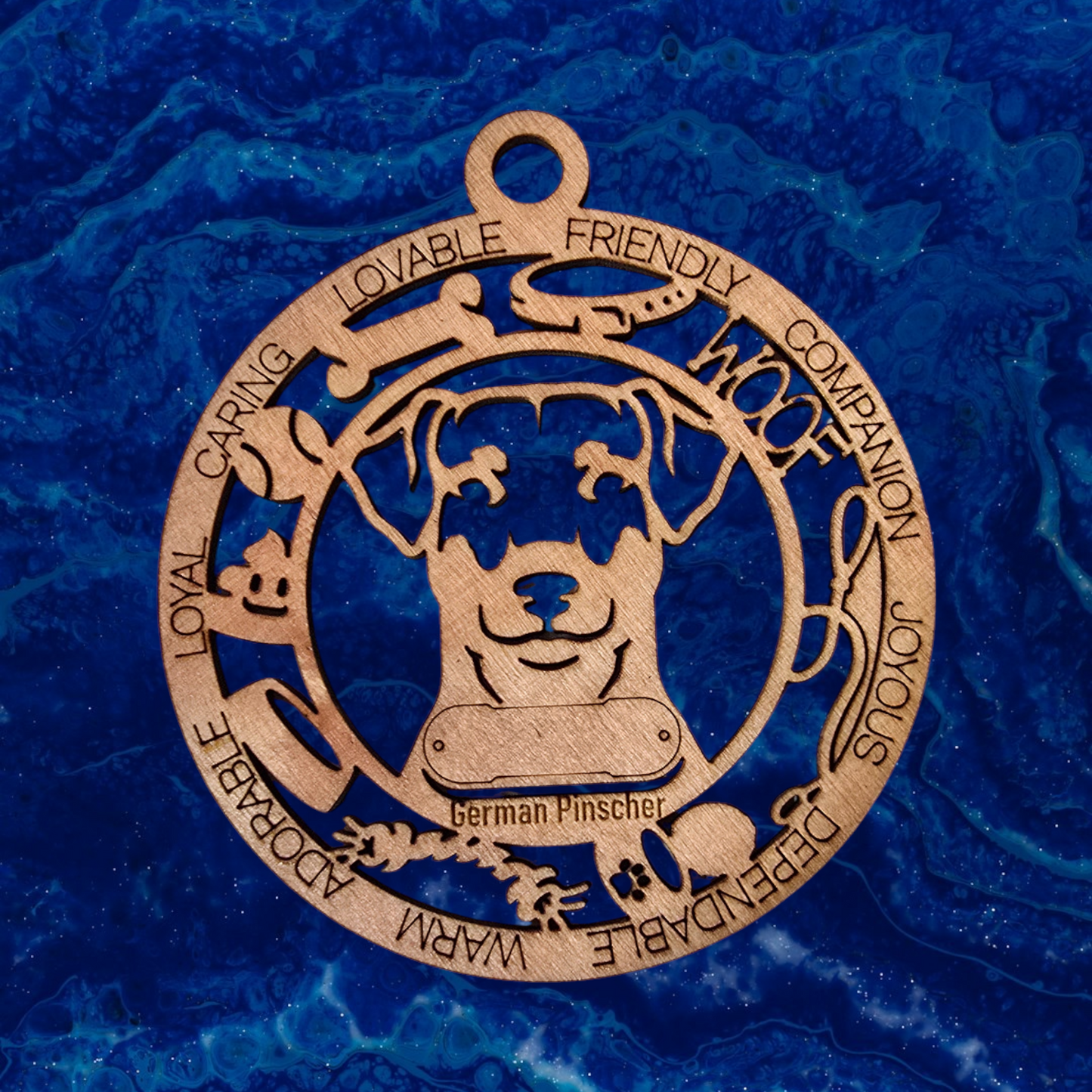 German Pinscher (Natural) Dog Ornament (78)