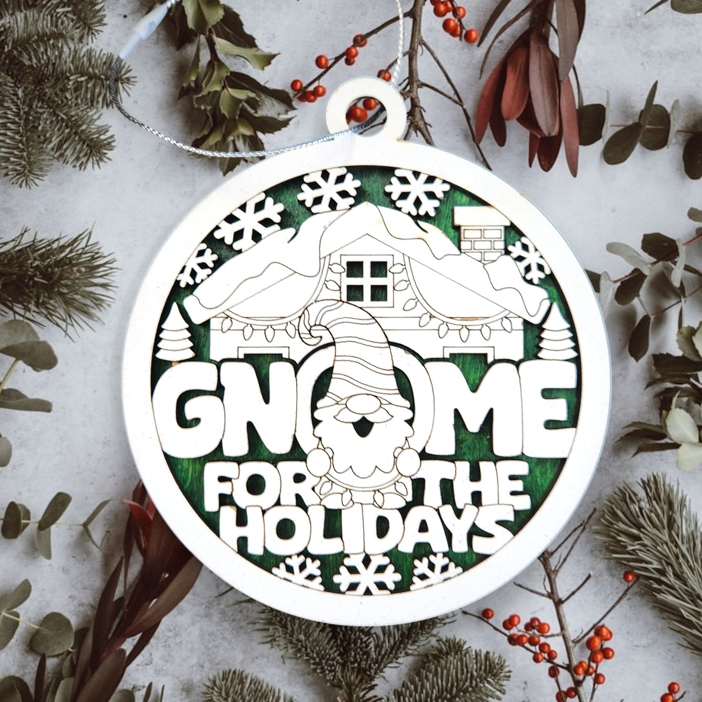 Christmas Fun Pun Ornament - Gnome for the Holidays