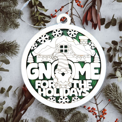 Christmas Fun Pun Ornament - Gnome for the Holidays