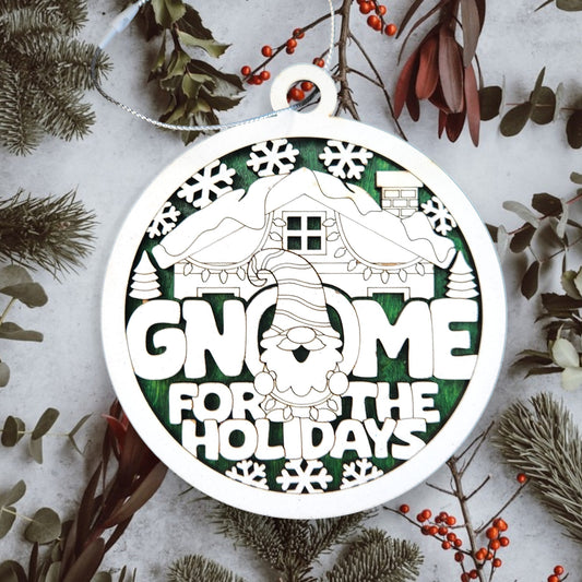 Christmas Fun Pun Ornament - Gnome for the Holidays