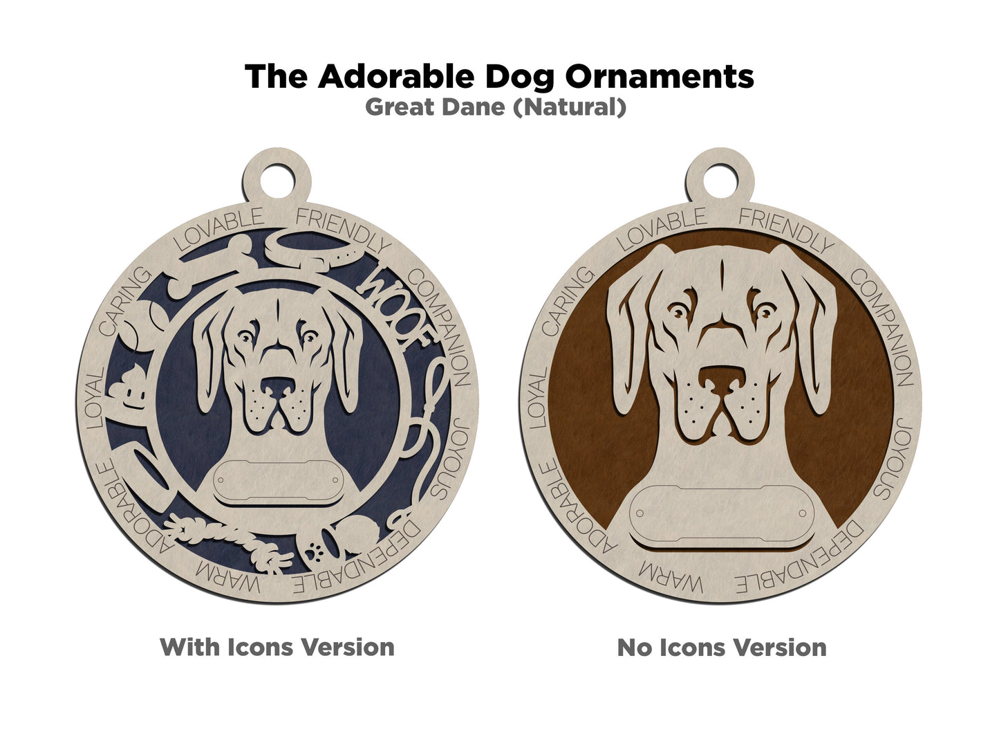 Great Dane (Natural) Dog Ornament