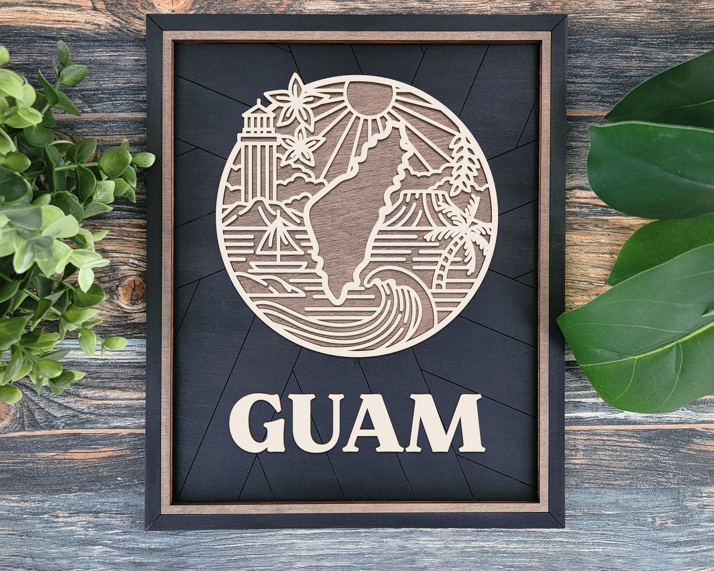 Guam State Heritage Frame Pop Sign