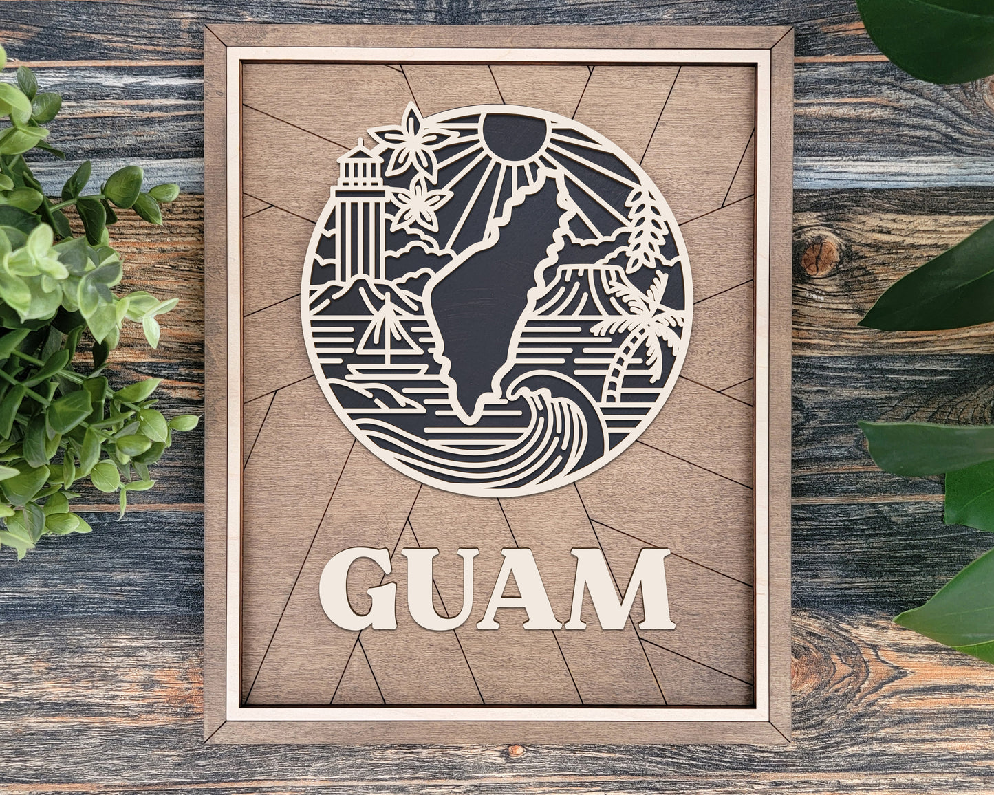 Guam State Heritage Frame Pop Sign