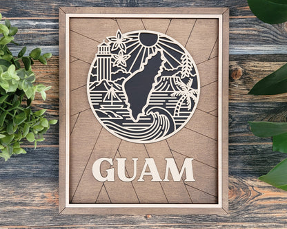Guam State Heritage Frame Pop Sign